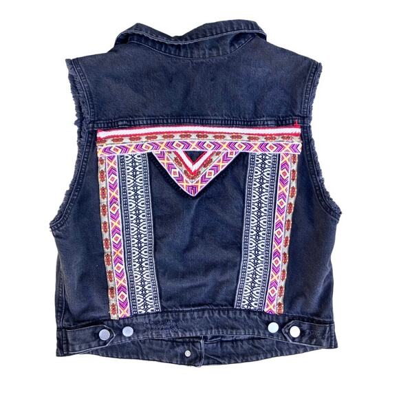 H&M Coachella Black Denim Vest - Picture 2 of 3
